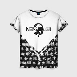 Женская футболка Евангелион логотип Nerv anime