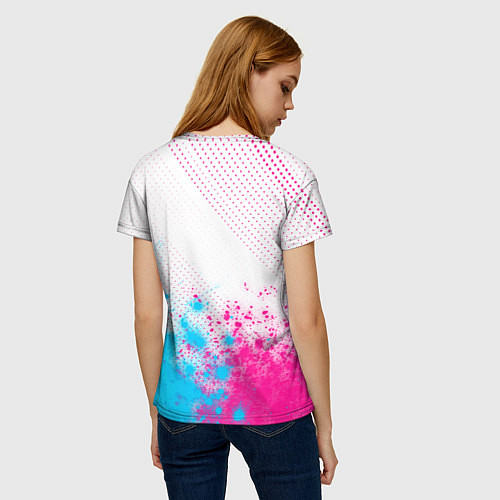 Женская футболка Suzuki neon gradient style: символ сверху / 3D-принт – фото 4