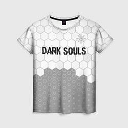 Женская футболка Dark Souls glitch на светлом фоне: символ сверху