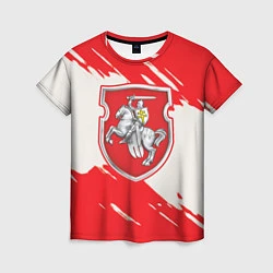 Футболка женская Belarus герб краски, цвет: 3D-принт