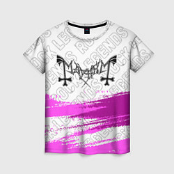 Женская футболка Mayhem rock legends: символ сверху