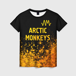 Женская футболка Arctic Monkeys - gold gradient: символ сверху