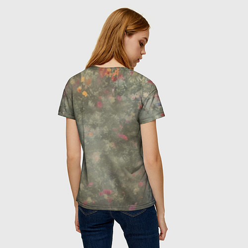 Женская футболка Милый енот в лесу / 3D-принт – фото 4