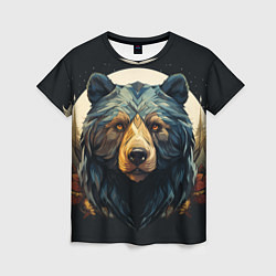 Женская футболка Арт осенний медведь
