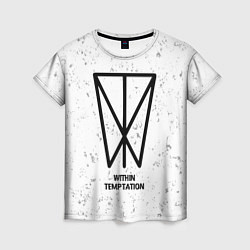 Женская футболка Within Temptation glitch на светлом фоне