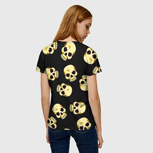 Женская футболка Черепки для хэллоуина / 3D-принт – фото 4