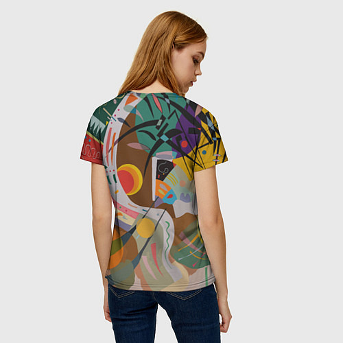 Женская футболка Искусство Кандинского - Доминирующая кривая / 3D-принт – фото 4