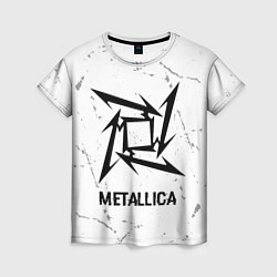 Женская футболка Metallica glitch на светлом фоне