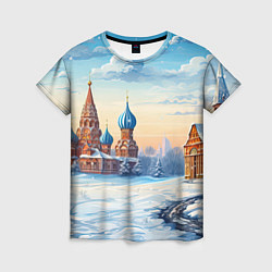 Женская футболка Российская зима
