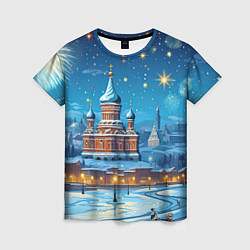 Женская футболка Новогодняя Москва