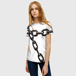 Футболка женская Цепью скованы, цвет: 3D-принт — фото 2