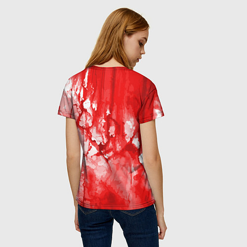 Женская футболка Кровь на белом / 3D-принт – фото 4