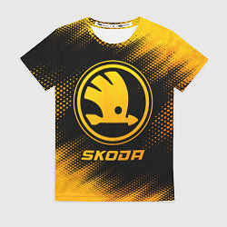 Женская футболка Skoda - gold gradient