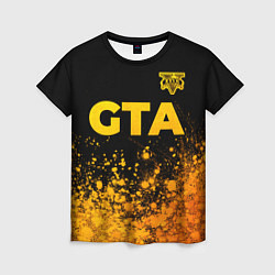 Женская футболка GTA - gold gradient посередине