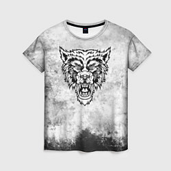 Женская футболка Texture - разозленный волк