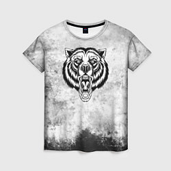 Женская футболка Texture - медведь в ярости