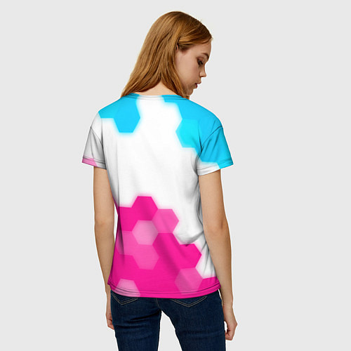 Женская футболка Ford neon gradient style посередине / 3D-принт – фото 4