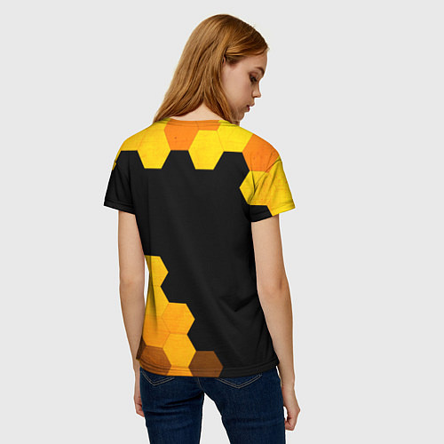 Женская футболка Quake - gold gradient вертикально / 3D-принт – фото 4