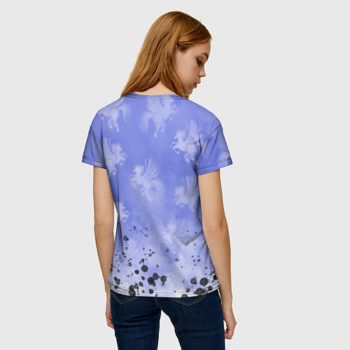 Женская футболка Небо с пегасами в облаках / 3D-принт – фото 4