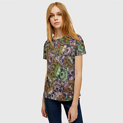 Футболка женская Череп с короной паттерн, цвет: 3D-принт — фото 2