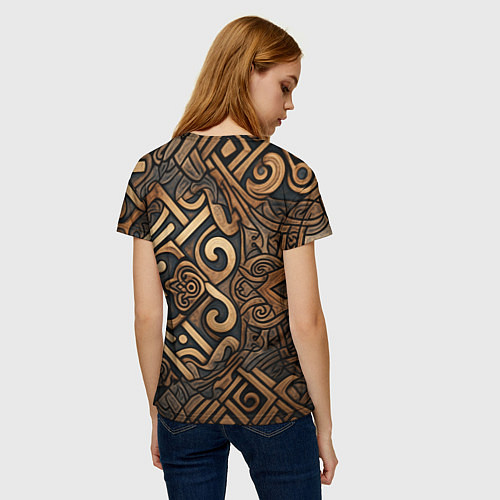 Женская футболка Асимметричный узор в викингском стиле / 3D-принт – фото 4