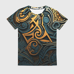Футболка женская Абстрактный узор в викингском стиле, цвет: 3D-принт