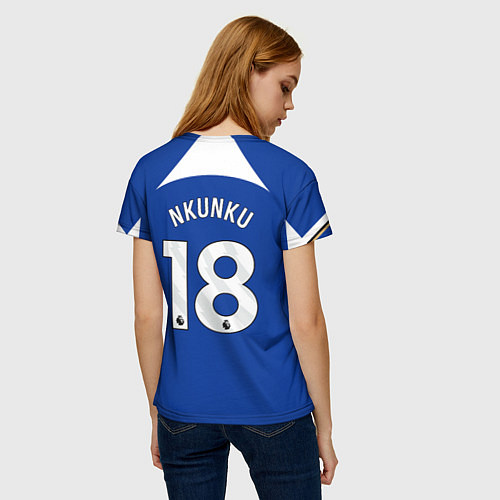 Женская футболка Нкунку форма Челси 23-24 домашняя / 3D-принт – фото 4