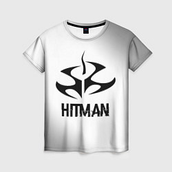 Женская футболка Hitman glitch на светлом фоне