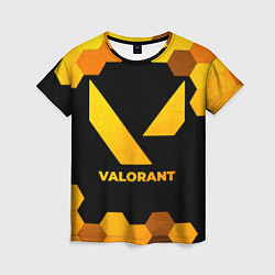 Женская футболка Valorant - gold gradient