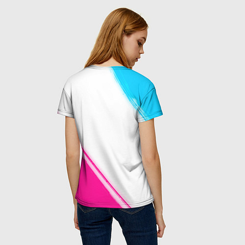 Женская футболка Dark Souls neon gradient style вертикально / 3D-принт – фото 4