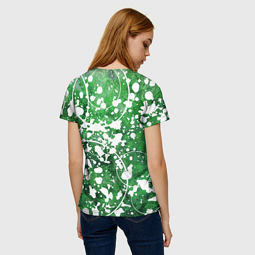 Женская футболка Абстракция - круги на зелёном / 3D-принт – фото 4