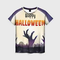 Женская футболка Кладбище хэллоуин