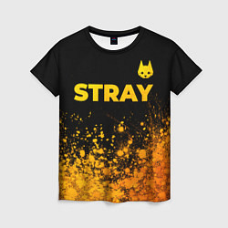Женская футболка Stray - gold gradient посередине