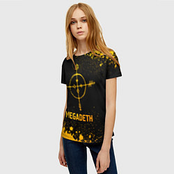 Футболка женская Megadeth - gold gradient, цвет: 3D-принт — фото 2