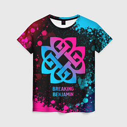 Женская футболка Breaking Benjamin - neon gradient
