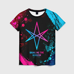 Женская футболка Bring Me the Horizon - neon gradient