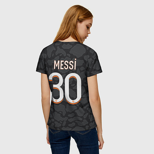 Женская футболка Лионель Месси форма ПСЖ 23-24 третья / 3D-принт – фото 4