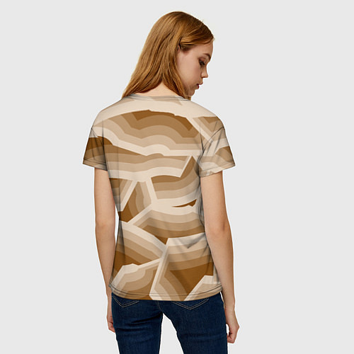 Женская футболка Кофейные линии / 3D-принт – фото 4
