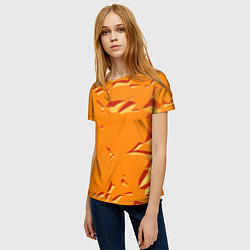 Футболка женская Оранжевый мотив, цвет: 3D-принт — фото 2