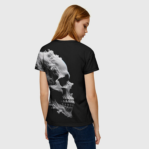 Женская футболка Дымный череп / 3D-принт – фото 4
