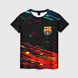 Женская футболка Barcelona краски