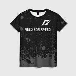 Женская футболка Need for Speed glitch на темном фоне посередине
