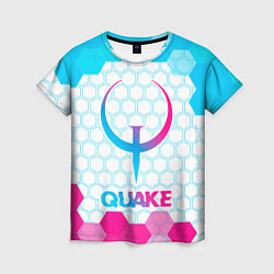 Женская футболка Quake neon gradient style