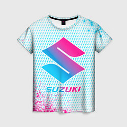 Женская футболка Suzuki neon gradient style