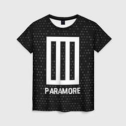 Женская футболка Paramore glitch на темном фоне