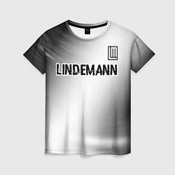 Женская футболка Lindemann glitch на светлом фоне посередине