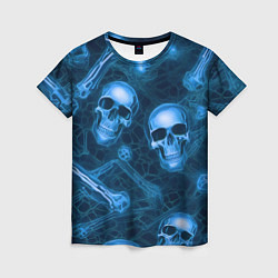 Женская футболка Синие черепа и кости