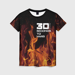 Женская футболка Thirty Seconds to Mars fire