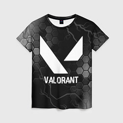 Женская футболка Valorant glitch на темном фоне