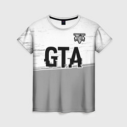 Женская футболка GTA glitch на светлом фоне посередине